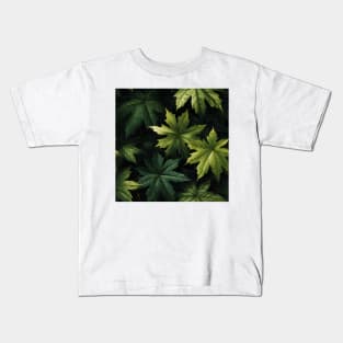 Green Leaves Pattern 17 Kids T-Shirt